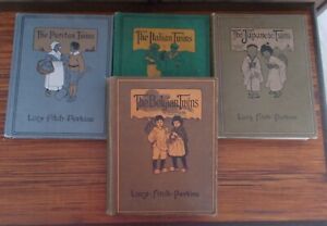 4 Lucy Fitch Perkins Twins Books Italian Belgian Puritan Japanese  1stEd 1912-21