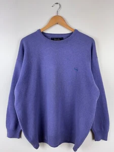Vintage Pringle Of Scotland Pure New Wool Sweater Pullover Purple Mens Size ~XL - Picture 1 of 9