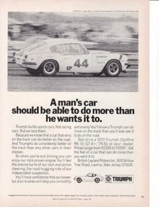 1970 Triumph GT-6 Racing Coupe Print-Ad/ Group 44 Racing Bob Tullius - Picture 1 of 1