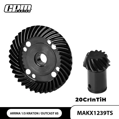 GPM 20Crintih Steel Main Diff Gear 39/12T Spiral ARRMA 1/5 Kraton Outcast EXB 8S - Image 1 of 2