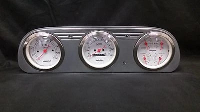 1960 1961 1962 1963 FORD FALCON 3 GAUGE CLUSTER WHITE - Image 1 of 4