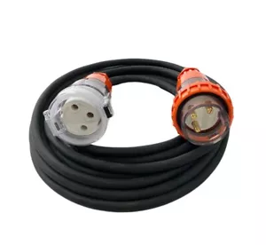 32 Amp 2m Extension Lead, Single Phase, 3 pin, 240V 32A 2mt Rubber Cable - Bild 1 von 5