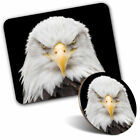Mouse Mat & Coaster Set - American Bald Eagle Bird of Prey  #44081