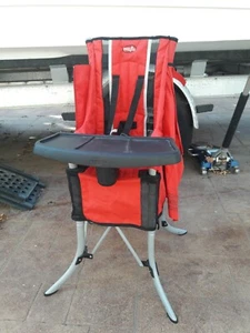 Red Evenflo Baby Go Camping Portable Traveling Foldable Highchair - Picture 1 of 11