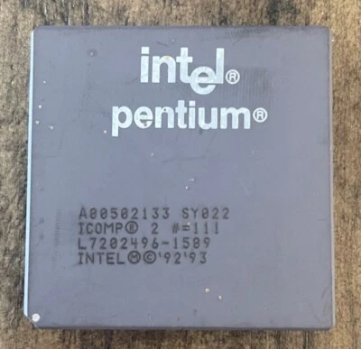Intel Pentium Processor CPU Chip Vintage '92-'93 - Image 1 of 2