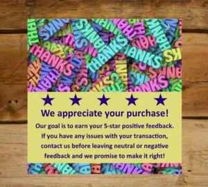 Gracias por su compra grande etiqueta adhesiva multicolor de 3,5" x 3,5" eBay - Imagen 1 de 1