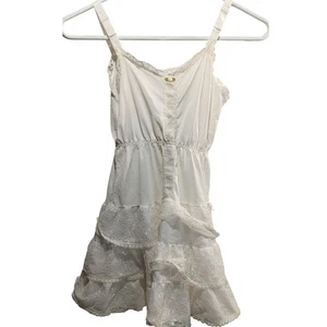Her Majesty Girl's Vintage Lace Ruffle Slip Dress White Size 10 Cottagecore - Picture 1 of 8
