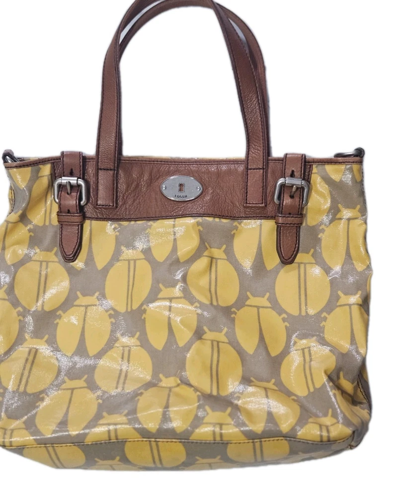 Bolso de Mano Fossil Key-Per Lg Amarillo Gris Ladybug Cartera de Medios Mixtos Foto 1 de 4