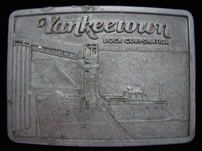 OE03117 HEBILLA DE CINTURÓN DE PELTRE MINERO VINTAGE AÑOS 70 **YANKEETOWN DOCK CORPORATION** Foto 1 de 2