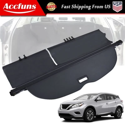 For Nissan Murano 2015-2017 2018 Retractable Black Rear Trunk Cargo Cover Shade - Image 1 of 4