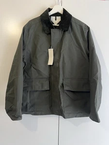 Arket Chore Cotton Waxed Jacket Khaki Green Size Medium | New With Tags - Picture 1 of 14