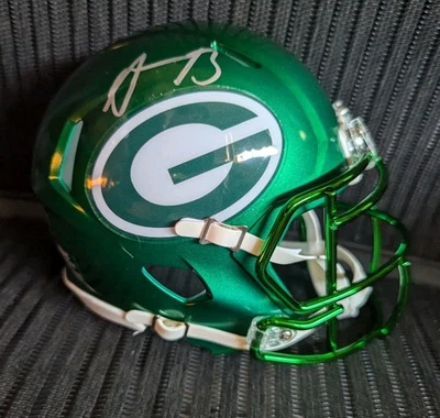 Minicasco personalizado firmado por Aaron Rodgers Green Bay Packers fanáticos certificado de autenticidad  Foto 1 de 4