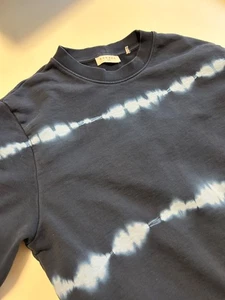 Sandro Paris Usado en Excelente Condición Auténtico Azul Tie Dye Algodón Polar Sudadera Grande - Imagen 1 de 6