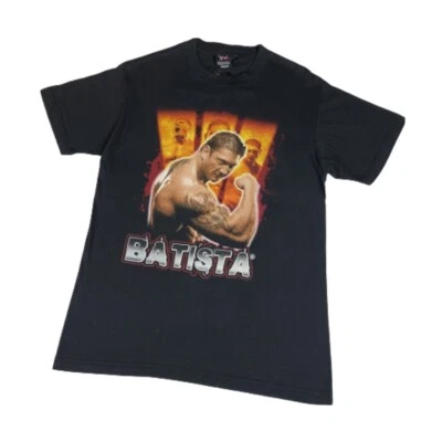 Camiseta WWE Batista Vintage Camiseta de Lucha Y2k L 2007 Etiqueta Híbrida Doble Cara Foto 1 de 4