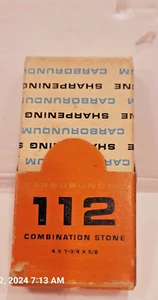 Carborundum 112 Sharpening Combination Stone, Stone Unused Made in USA - Picture 1 of 4