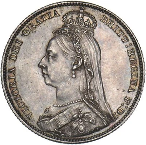 1889 Shilling - Victoria British Silver Coin - Very Nice - Picture 1 of 2
