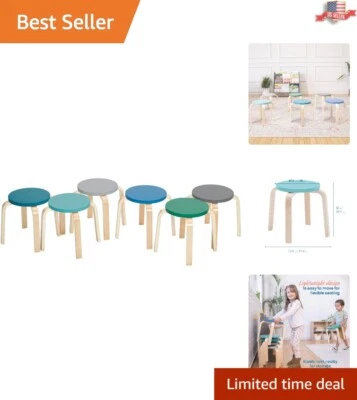 Taburetes Apilables - Muebles de Aula Duraderos - 6 Piezas, 13.5"d x 13.5"w x 12 Foto 1 de 4