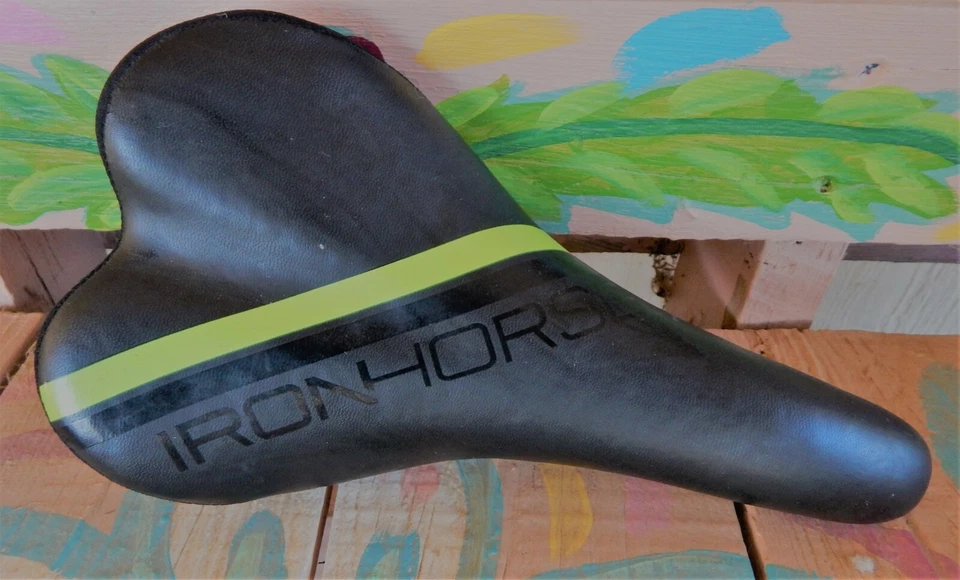 NEW Ironhorse Road Mountain Bike Saddle Seat Black w/Lime Green stripe - Image 1 of 4