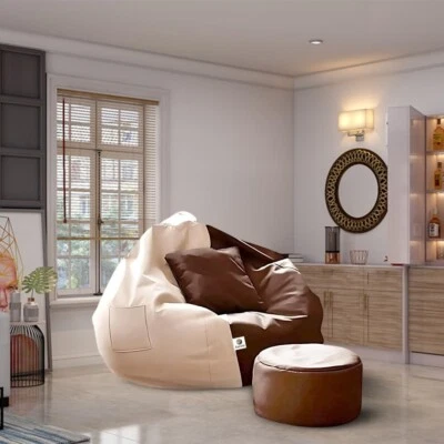 Handgefertigter Sitzsack Stuhl Sofa Fußstützenbezug Kunstleder ohne Bohnen XXXL - Bild 1 von 4