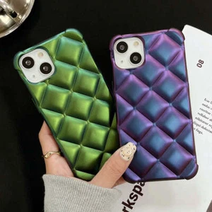 Iridescent Quilted Laser Matte Phone Case iPhone 11 12 13 - Picture 1 of 6