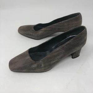 Zapatos de salón Stuart Weitzman para mujer punta cuadrada marrón tostado texturizado tacones 6 B - Imagen 1 de 8