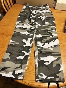 City Camo Cargo Army Fatigues Military Pants Urban Gray Camouflage 27x31 - Picture 1 of 6