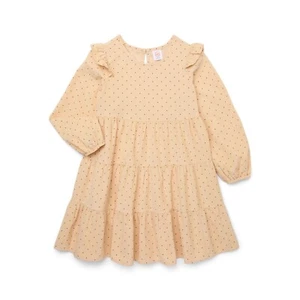 Wonder Nation Fit & Flare Dress Girls Beige Cord Ruffle Long Sleeves Cotton UPic - Picture 1 of 5