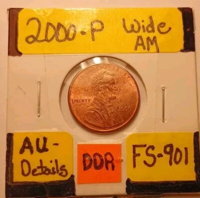 RARE - 2000 _ P_(2) ERRORS,  WIDE AM, DDR  MEMORIAL PENNY__FS-901 - Image 1 of 4