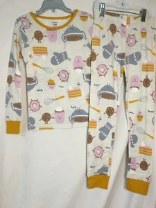 New Carter's Cupcake Allover Girls Pajama Set Snug fit Gray Yellow many sizes - Picture 1 of 2