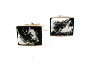 Black & White Porcelain Cufflinks Unbranded Pat No 503655 12215 - Picture 1 of 3