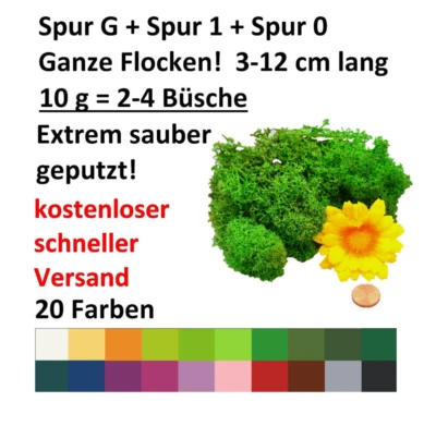 Muwse ohne Dreck ca 2 Büsche Bäume Hecken Rentier- Islandmoos Spur 1/G/0 - 10g - Bild 1 von 3