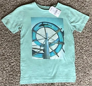 Boys Next Mint Green Shark T-Shirt Size 4 Years - Picture 1 of 3