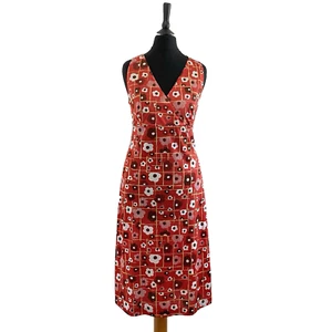 Vintage 1960s PSYCHEDELIC Dress Semi Sheer Beach Cover Retro Shift Dress 10 TLC - Picture 1 of 6