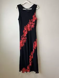 Maxi Midi Rosa Gótica Floral Y2K L Rojo Gótico Grunge Formal Años 90 De Colección - Imagen 1 de 8