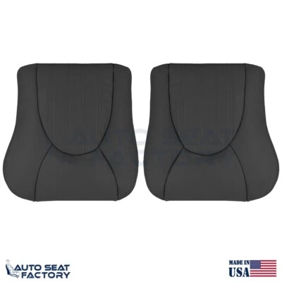 1997 - 2000 Jaguar XK8 Driver & Passenger Bottom Black Leather Seat Covers - Image 1 of 4