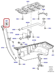 (1) VARILLA DE ACEITE ORIGINAL LAND ROVER LR001511 SELLO motor 06-14 LR2, FL2 - 3.2L - Imagen 1 de 2