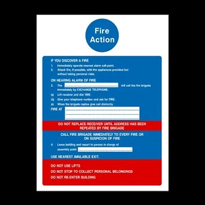 Fire Action Alarm - Call 999 Rigid Plastic Sign OR Sticker - All Sizes (FA10) - Picture 1 of 1