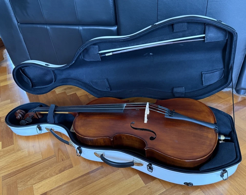 Enrico Student Plus II Cello Outfit 1/2 + Hard Case + Bow RRP$1899 - image 1 of 4
