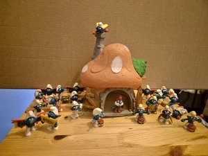 Rare Vintage Smurfs Large Papa Smurf House Original Schleich PEYO X22 Smurfs - Picture 1 of 7