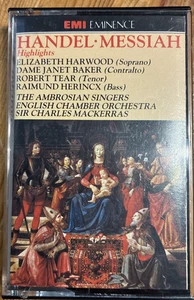 1967 EMI CASSETTE TAPE HANDEL MESSIAH HIGHLIGHTS ELIZABETH HARWOOD JANET BAKER - Picture 1 of 1