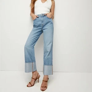 Veronica Beard | Dylan Cuffed Straight-Leg Jean Size: 28 - Picture 1 of 6