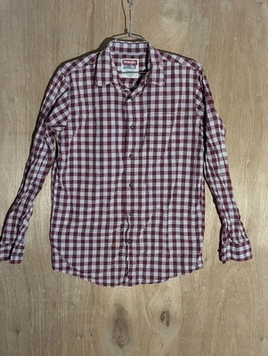 wrangler premium button up shirt mens size S long sleeve collard plaid red - Image 1 of 4