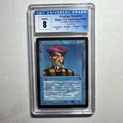 MTG Beta Prodigal Sorcerer CGC 8 NM/Mint (with 9.5 centering) 1993 - Image 1 of 4