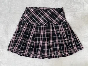 SHEIN Girls Plaid Pleated Skirt Size 9Y – Black Pink School Uniform Style - Picture 1 of 7