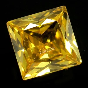 Gemas sin calefacción corte princesa zafiro amarillo ceilán certificado natural 6,00 mm EL05 - Imagen 1 de 5
