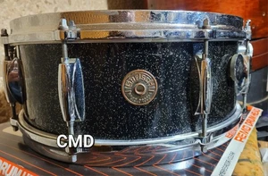 RARE VINTAGE GRETSCH ROUND BADGE 5.5X14 ANNIVERSARY SPARKLE SNARE DRUM EARLY 60s - Picture 1 of 8