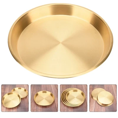 1pc Copper Fruit Food Tray Storage Tray Serving Desktop Decor (Golden) Food Tray - Image 1 of 4