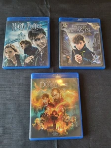 Harry Potter Deathly Hallows Fantastic Beasts The Secret of Dumbledore Blu-Rays - Picture 1 of 2
