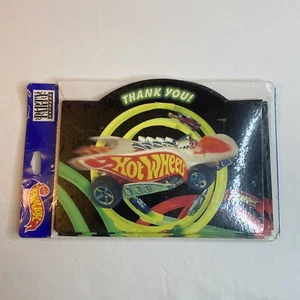 1998 VTG Party Express Hot Wheels Birthday Party 8 Thank You Notes Inside Blank - Picture 1 of 3