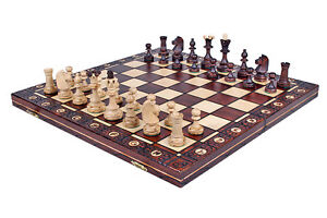 STUNNING SENATOR WOODEN CHESS SET - Hand crafted board and pieces - Great gift